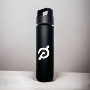 Peloton Glass Water Bottle Black Silicone Sleeve Screw Top New